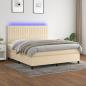 Preview: ARDEBO.de - Boxspringbett mit Matratze & LED Creme 180x200 cm Stoff