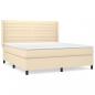 Preview: Boxspringbett mit Matratze Creme 160x200 cm Stoff