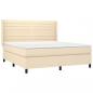 Preview: Boxspringbett mit Matratze Creme 160x200 cm Stoff