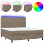 Preview: Boxspringbett mit Matratze & LED Taupe 180x200 cm Stoff