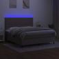 Preview: Boxspringbett mit Matratze & LED Taupe 180x200 cm Stoff