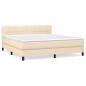 Preview: Boxspringbett mit Matratze Creme 180x200 cm Stoff