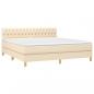 Preview: Boxspringbett mit Matratze Creme 180x200 cm Stoff