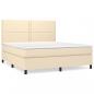 Preview: Boxspringbett mit Matratze Creme 160x200 cm Stoff