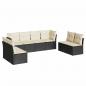 Preview: 8-tlg. Garten-Sofagarnitur mit Kissen Schwarz Poly Rattan