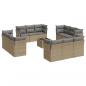 Preview: 13-tlg. Garten-Sofagarnitur mit Kissen Beige Poly Rattan