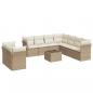 Preview: 10-tlg. Garten-Sofagarnitur mit Kissen Beige Poly Rattan