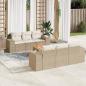 Preview: ARDEBO.de - 7-tlg. Garten-Sofagarnitur mit Kissen Beige Poly Rattan