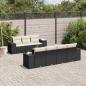 Preview: ARDEBO.de - 8-tlg. Garten-Sofagarnitur mit Kissen Schwarz Poly Rattan