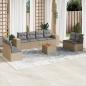 Preview: ARDEBO.de - 9-tlg. Garten-Sofagarnitur mit Kissen Beige Poly Rattan