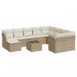 Preview: 11-tlg. Garten-Sofagarnitur mit Kissen Beige Poly Rattan