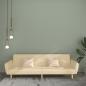 Preview: ARDEBO.de - Schlafsofa 2-Sitzer Creme Stoff