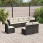 Preview: ARDEBO.de - 8-tlg. Garten-Sofagarnitur mit Kissen Schwarz Poly Rattan