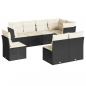 Preview: 8-tlg. Garten-Sofagarnitur mit Kissen Schwarz Poly Rattan