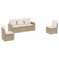 Preview: 5-tlg. Garten-Sofagarnitur mit Kissen Beige Poly Rattan