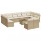 Preview: 13-tlg. Garten-Sofagarnitur mit Kissen Beige Poly Rattan