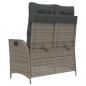 Preview: Gartenbank Verstellbar mit Kissen Grau Poly Rattan