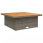 Preview: Gartentisch Grau 110x110x71 cm Poly Rattan und Akazienholz