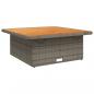 Preview: Gartentisch Grau 110x110x71 cm Poly Rattan und Akazienholz