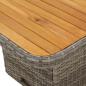 Preview: Gartentisch Grau 110x110x71 cm Poly Rattan und Akazienholz