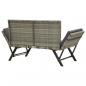 Preview: Gartenbank mit Kissen Grau 176 cm Poly Rattan