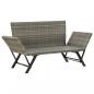 Preview: Gartenbank mit Kissen Grau 176 cm Poly Rattan