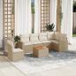 Preview: ARDEBO.de - 7-tlg. Garten-Sofagarnitur mit Kissen Beige Poly Rattan