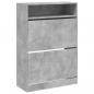 Preview: Schuhschrank mit 2 Klappen Betongrau 80x34x116 cm