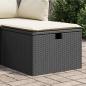 Preview: ARDEBO.de - Gartenhocker mit Kissen Schwarz 55x55x37 cm Poly Rattan