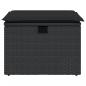 Preview: Gartenhocker mit Kissen Schwarz 55x55x37 cm Poly Rattan