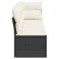 Preview: Gartensofa mit Kissen 4-Sitzer Schwarz Poly Rattan