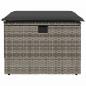 Preview: Gartenhocker mit Kissen Grau 55x55x37 cm Poly Rattan