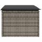 Preview: Gartenhocker mit Kissen Grau 55x55x37 cm Poly Rattan