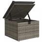 Preview: Gartenhocker mit Kissen Grau 55x55x37 cm Poly Rattan