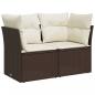 Preview: Gartensofa mit Kissen 2-Sitzer Braun Poly Rattan