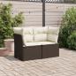 Preview: Gartensofa mit Kissen 2-Sitzer Braun Poly Rattan