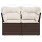 Preview: Gartensofa mit Kissen 2-Sitzer Braun Poly Rattan