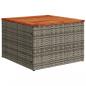 Preview: Gartentisch Grau 55x55x37 cm Poly Rattan und Akazienholz