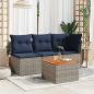 Preview: Gartentisch Grau 55x55x37 cm Poly Rattan und Akazienholz