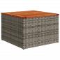 Preview: Gartentisch Grau 55x55x37 cm Poly Rattan und Akazienholz