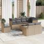 Preview: ARDEBO.de - 9-tlg. Garten-Sofagarnitur mit Kissen Beige Poly Rattan