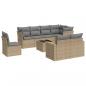 Preview: 9-tlg. Garten-Sofagarnitur mit Kissen Beige Poly Rattan