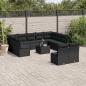 Preview: ARDEBO.de - 12-tlg. Garten-Sofagarnitur mit Kissen Schwarz Poly Rattan