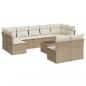 Preview: 10-tlg. Garten-Sofagarnitur mit Kissen Beige Poly Rattan