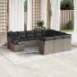 Preview: ARDEBO.de - 11-tlg. Garten-Sofagarnitur mit Kissen Grau Poly Rattan