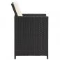 Preview: Garten-Essstühle mit Kissen 4 Stk. Schwarz Poly Rattan