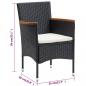 Preview: Garten-Essstühle 4 Stk. Poly Rattan Schwarz