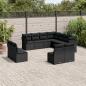 Preview: ARDEBO.de - 11-tlg. Garten-Sofagarnitur mit Kissen Schwarz Poly Rattan