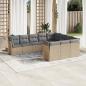 Preview: ARDEBO.de - 10-tlg. Garten-Sofagarnitur mit Kissen Beige Poly Rattan