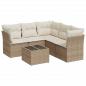 Preview: 6-tlg. Garten-Sofagarnitur mit Kissen Beige Poly Rattan